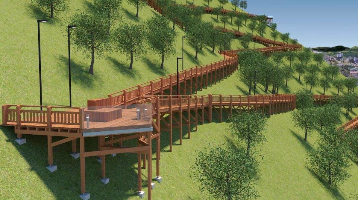 Comienzan las obras de construcción de la segunda pasarela de madera de Artxanda.