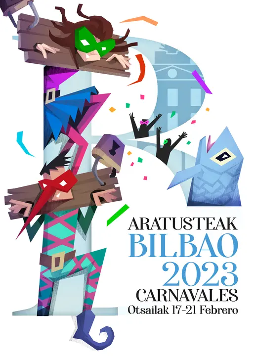 Cartel ganador del Carnaval 2023, B de Bilbao
