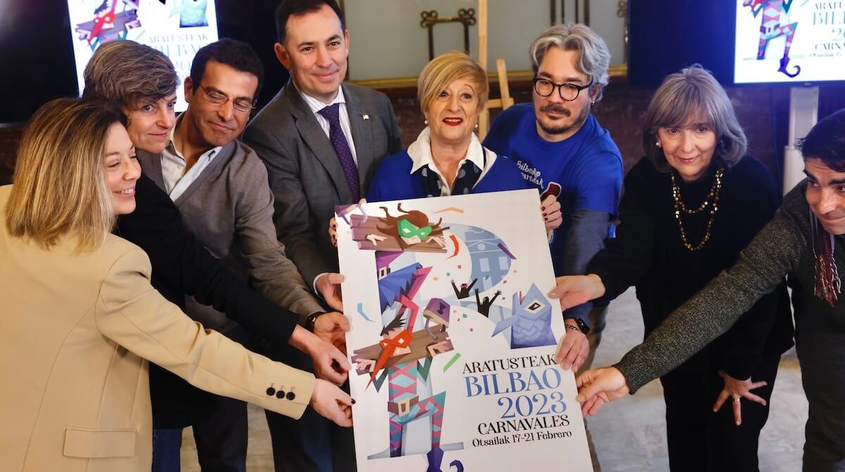 El cartel 'B de Bilbao' de Oscar Méndez San Frutos, ganador del Carnaval 2023