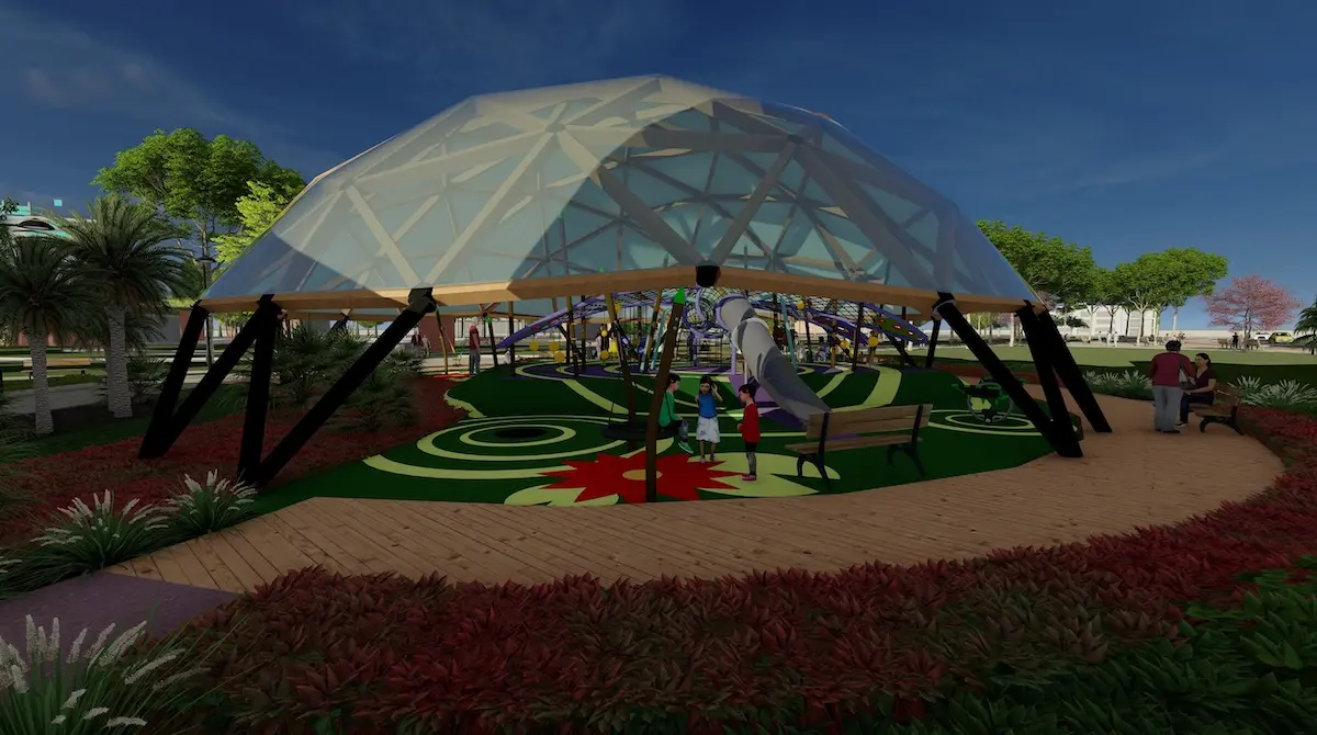 Infograf&iacute;a del nuevo parque infantil en Doña Casilda