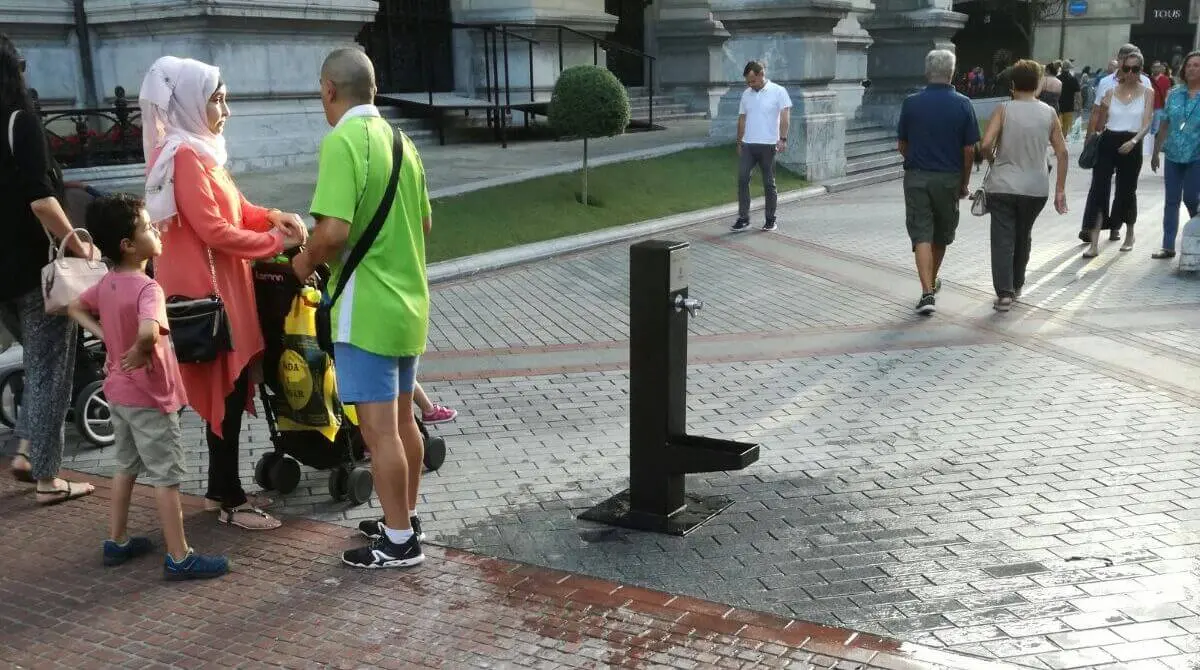 Una de las fuentes instaladas en Bilbao