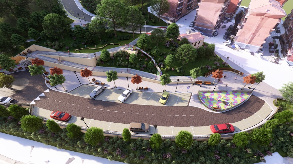 Infograf&iacute;a del futuro parque junto a los grupos Remar y Sarrikue
