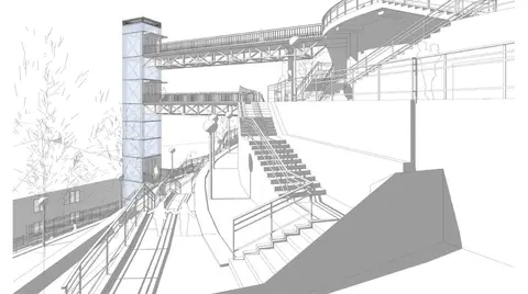 Dise&ntilde;o de los ascensores entre Solokoetxe y el Casco Viejo
