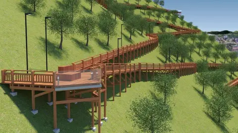 Comienzan las obras de construcci&oacute;n de la segunda pasarela de madera de Artxanda.