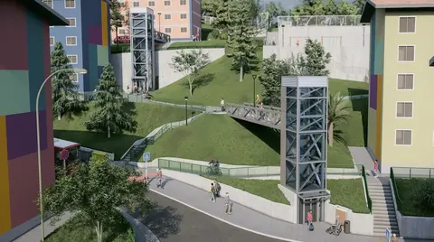 Infograf&iacute;a de los dos ascensores que se ejecutar&aacute;n en el barrio de Artazu Bekoa