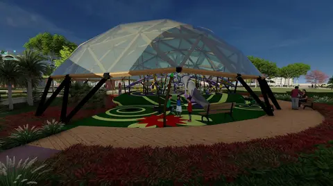 Infograf&iacute;a del nuevo parque infantil en Doña Casilda