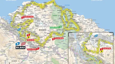 Imagen del recorrido del Grand D&eacute;part Pays Basque 2023