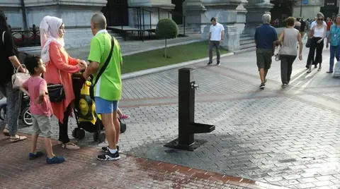 Una de las fuentes instaladas en Bilbao