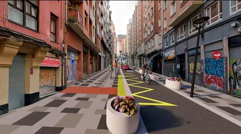 Infograf&iacute;a de la calle Iturribide una vez terminadas las obras
